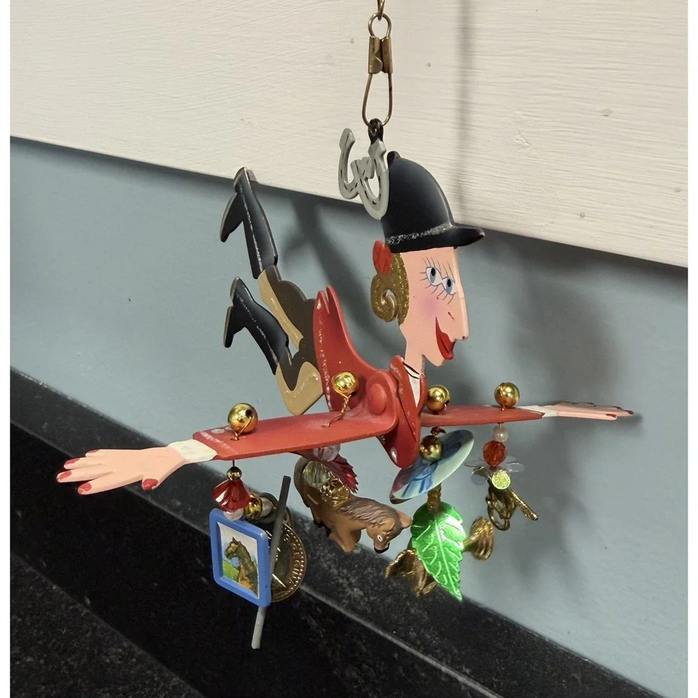 Silvestri Ross Whimsical Equestrian Angel Ornament Flying Lady w/ Charms‎ Horse